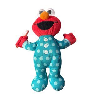 Sesame Street Talking Elmo 12" Plush Brush Your Teeth Hasbro Tested & Works